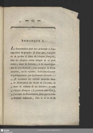 Remarques