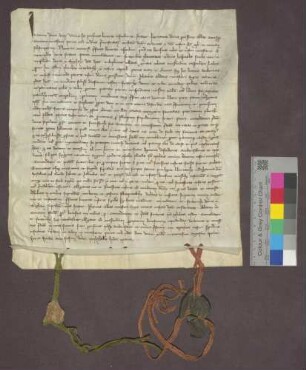 Abt Hermann und der Konvent des Kloster Himmelspforte übergeben der Deutsch-Orden-Kommende Beuggen den vierten Teil des Kirchensatzes in Wyhlen, den Beuggen bereits zur Hälfte besitzt.