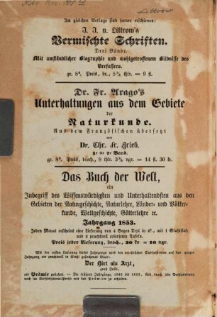 J. J. von Littrow's Atlas des gestirnten Himmels für Freunde der Astronomie