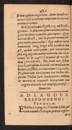Ad Laudes Respondendi Formulae.