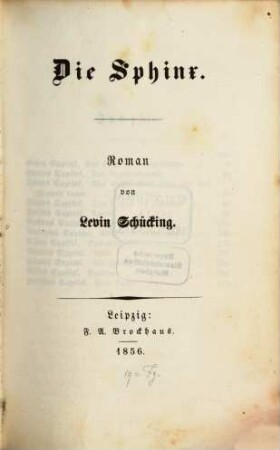 Die Sphinx : Roman
