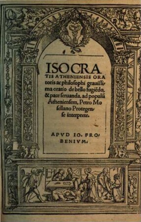 Oratio de bello fugie[n]do & pace servanda ad populum Atheniensem