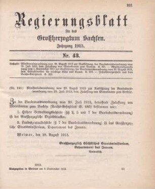 Nr. 160: Ministerialverordnung vom 29. August 1915 zur Ausführung der Bundesratsverordnung vom 29. Juli 1915, betreffend Zulassung von Motorbooten zum Verkehr