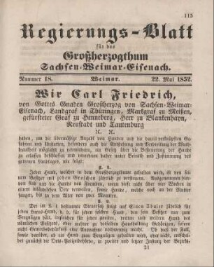 Nr. 18 : 22. Mai 1852