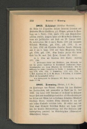 4013. Telonius Christian Gottfried)