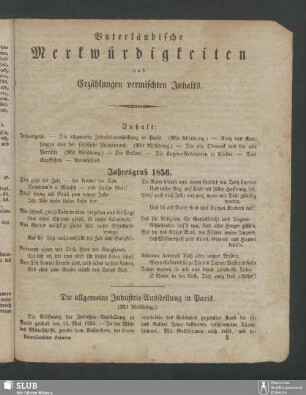 Vaterländische Merkwürdigkeiten und Erzählungen vermischten Inhalts