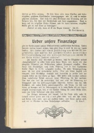 Ueber unsere Finanzlag