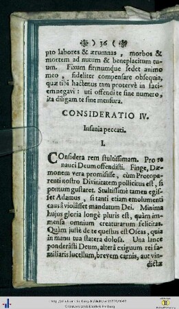 Consideratio IV. Insania Peccati.