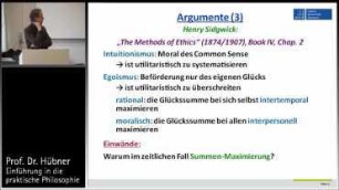Praktische Philosophie 12b: Teleologie - Sidgwick, Smith, Der ideale Beobachter