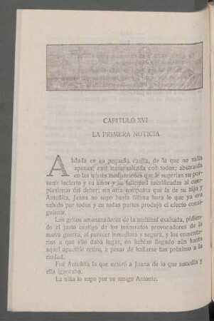 Capítulo XVI - La primera noticia