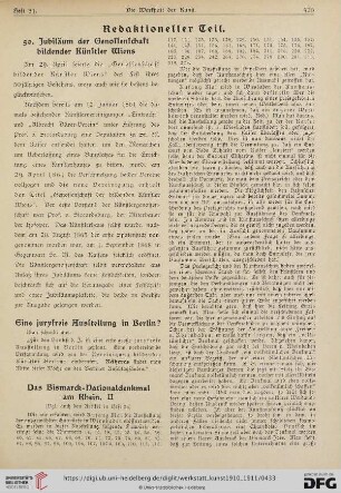 50. Jubiläum der Genossenschaft bildender Künstler Wiens