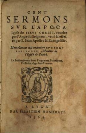 Cent Sermons sur l'apocalypse de Jesus Christ