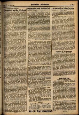 Zweite Ausgabe vom Mittwoch, den 17. März 1937.