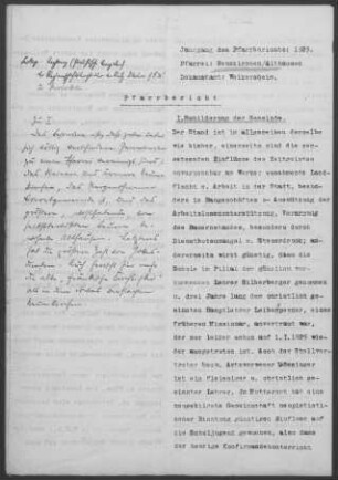 Neunkirchen-Althausen: Pfarrbericht 1929