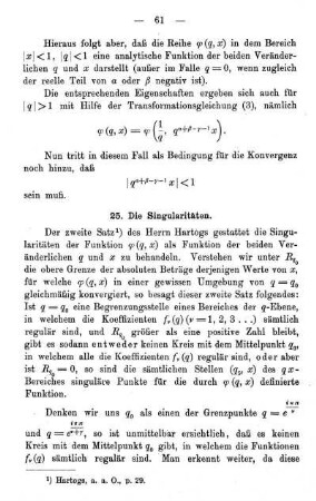 25. Die Singularitäten.