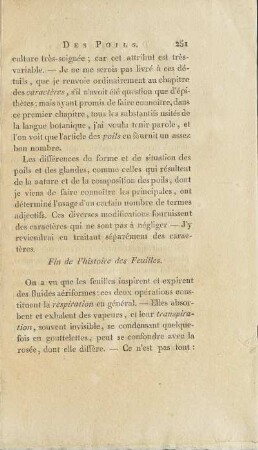 Fin de l'Histoire des Feuilles.