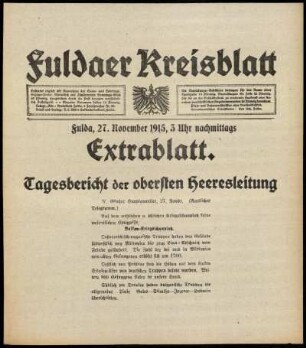 Ausgabe vom Samstag, den 27. November 1915.