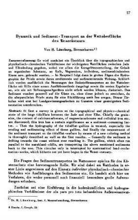 Dynamik und Sediment-Transport an der Wattoberfläche des Weserästuars