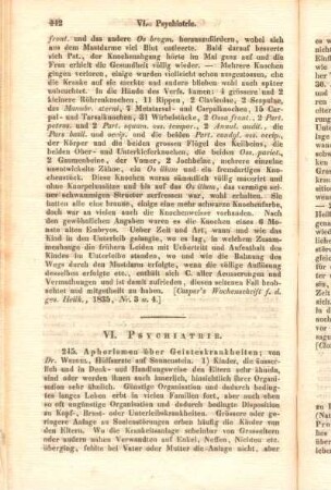 VI. Psychiatrie.