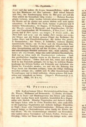 VI. Psychiatrie.