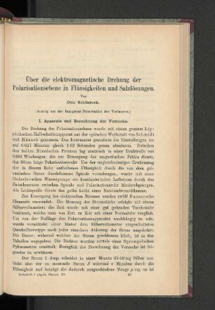 Über die elektromagnetische Drehung der Polarisationseben in Flüssigkeiten und Salzlösungen.