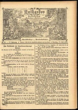 Ausgabe vom Sonntag, den 13. Juli 1902.