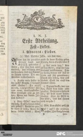 Erste Abtheilung. Fest-Lieder.