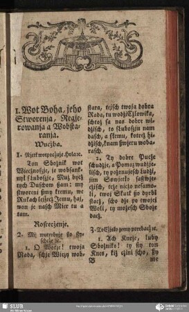 1. Wot Boha, jeho Stworenja, Regjerowanja a Wobstaranja