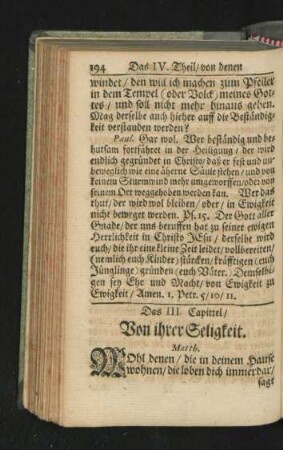 Das III. Capittel. Von ihrer Seligkeit.