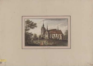 Ansicht der Kirche zu Briesnitz, Handzeichnung, 1794 : [Ansicht der Kirche zu Briesnitz] / Goebel del. - [S.l.] , 1794. - 1 Kunstbl. : kolor. Handzeichng. ; 35 x 23 cm