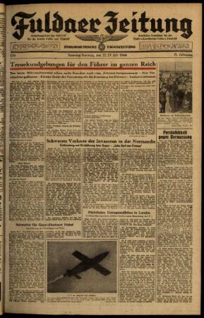 Ausgabe vom Samstag, den 22. Juli 1944.