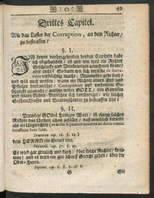 Drittes Capitel. Wie das Laster der Corruption, an dem Richter, zu bestraffen?