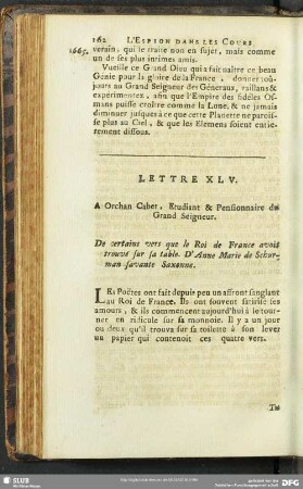 Lettre XLV. A Orchan Cabet , Etudiant & Pensionnaire du Grand Seigneur
