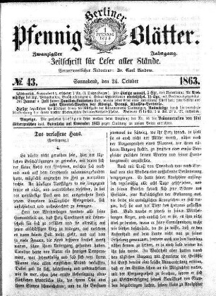 No. 43, Sonnabend, den 24. October 1863
