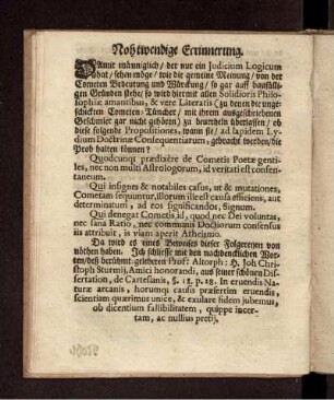 Nohtwendige Erinnerung