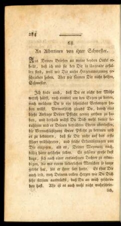 68. An Albertinen von ihrer Schwester.
