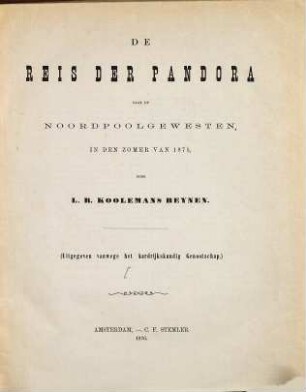 Tijdschrift van het Aardrijkskundig Genootschap. Bijbladen. 2. 1880