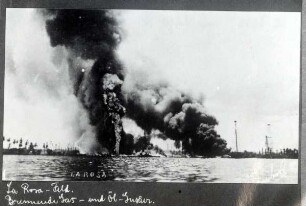 La Rosa am Lago de Maracaibo : Brennende Gas- und Öl-Gusher