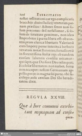 Regula XXVIII. Quae a Iure communi exorbitant nequaquam ad consequentiam sunt trahenda