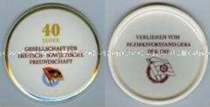 Ehrengabe des DSF-Bezirksvorstandes Gera, 40 Jahre DSF