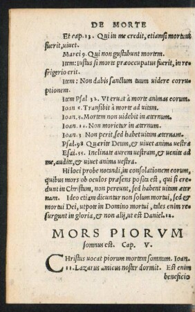 Mors Piorum somnus est. Cap. V.