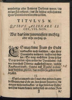 Titulus X. Quibus Alienare Licet, Vel Non.