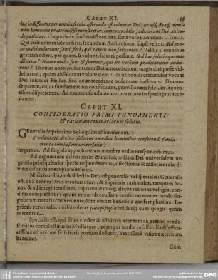 Caput XI. Consideratio Primi Fundamenti: & rationum contrariarum solutio