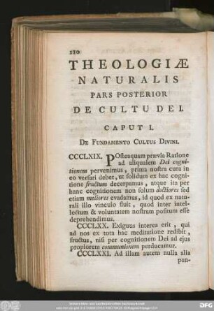 Pars Posterior De Cultu Dei.