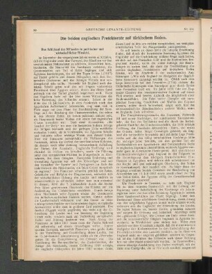 Die beiden englischen Protektorate auf türkischem Boden.