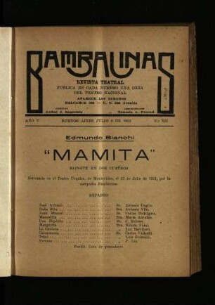 Mamita : sainete en dos cuadros
