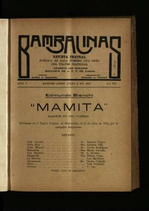 Mamita : sainete en dos cuadros