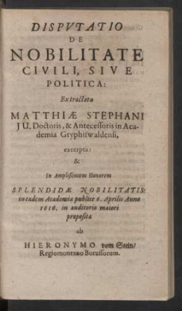Disputatio de nobilitate civili