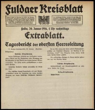 Ausgabe vom Donnerstag, den 20. Januar 1916.