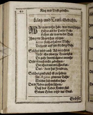 Klag- und Trost-Gedichte.